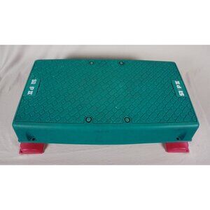 Step II Aerobic & Abdominal Workout Bench Stepper Adjustable Teal Pink Exercise
